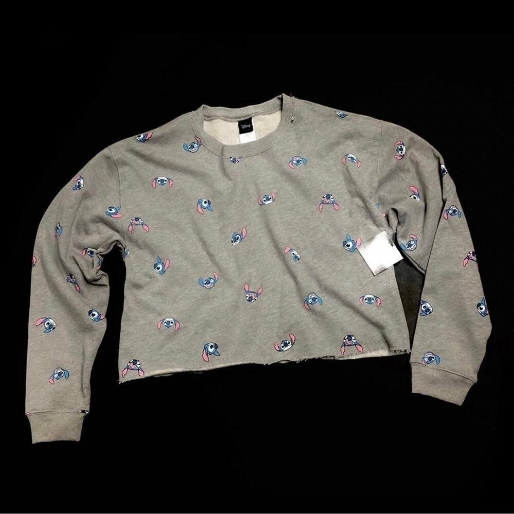 Stitch Cropped Sweatshirt Size M Medium Disney Lilo and Stitch - Picture 2 of 9